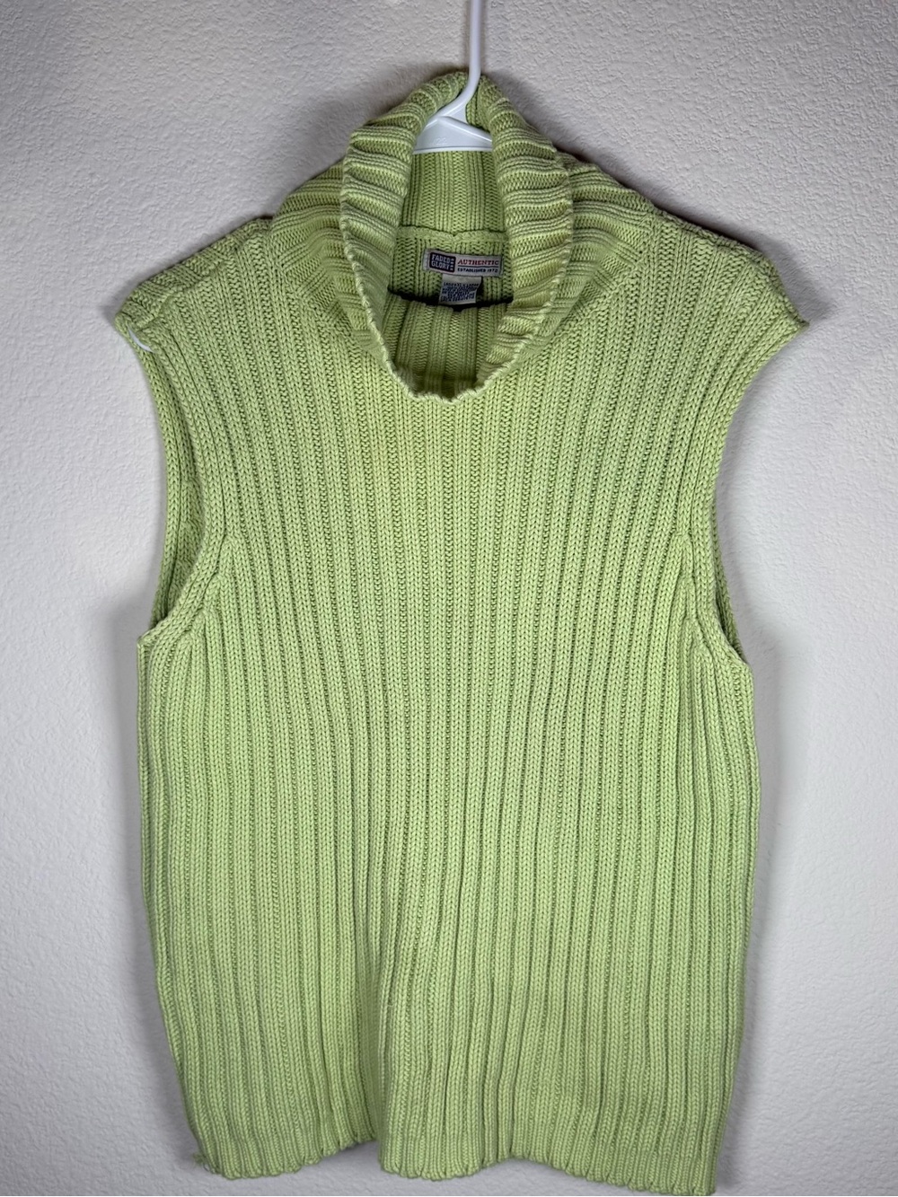 Vintage y2k Faded Glory Turtleneck ribbed yellow green top XL authentic fall 90